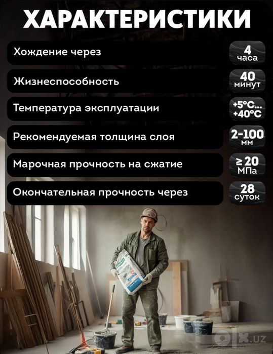 Наливной пол быстротвердеющий Основит 20кг