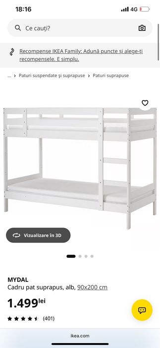 Pat supraetajat cu saltele