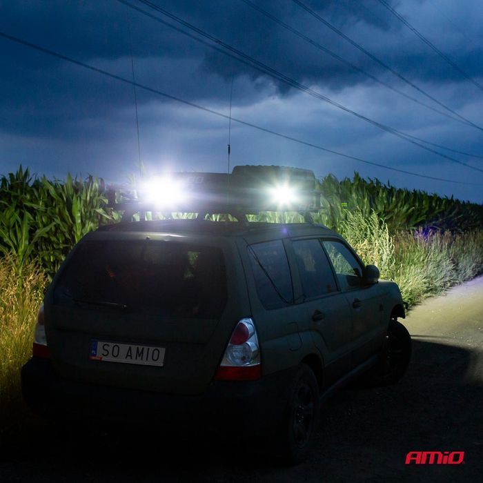 Proiector auto LED AMIO 12-24V, cu 16 LED 3030, 110x110mm, 1 buc