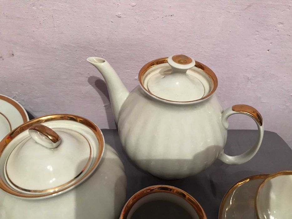 Редкий Фарфоровый сервиз СССР Белый лебедь