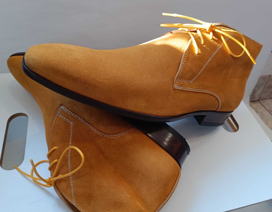 Ghete chukka 42 42.5 43 de lux GREVE NOI lucrate manual piele naturala