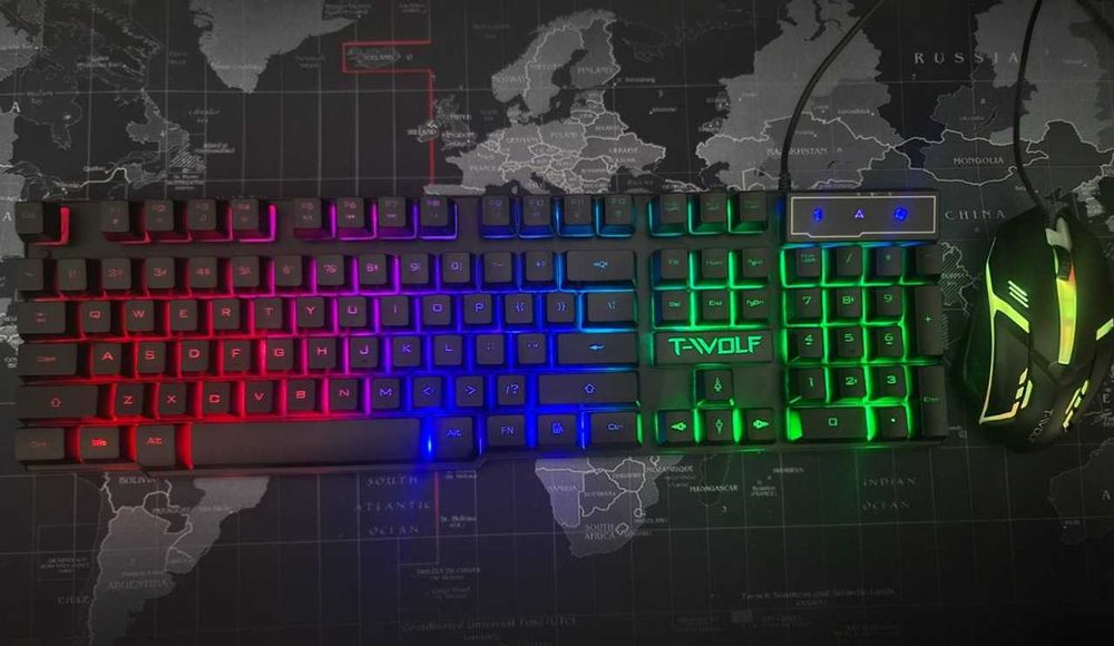 Игровая мышка и клавиатура T-Wolf TF200 для компьютер и ноутбук PC