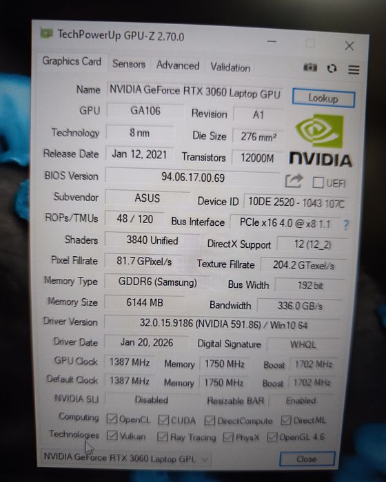 Asus ROG Strix.Ryzen9 5900hx/RTX3060/16gb ddr4/17"ips 144hz/512gb ssd/