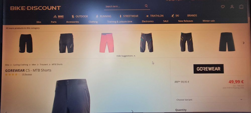 Къси панталони C5-MTB Gorewear, мъжки панталони