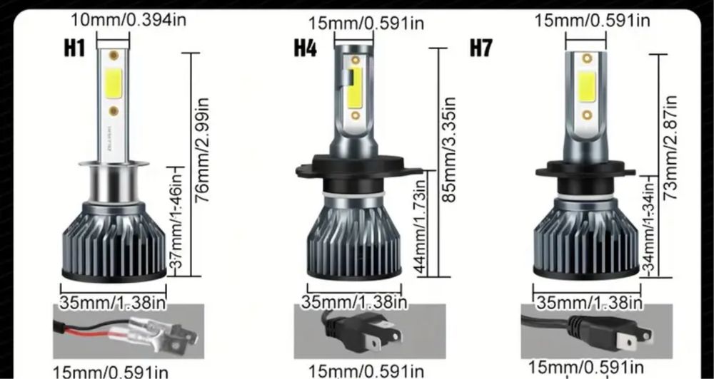 Set 2 becuri LED 20.000LM/6000K/ H1,H4,H7,H8,H9,H11,HB3,HB4