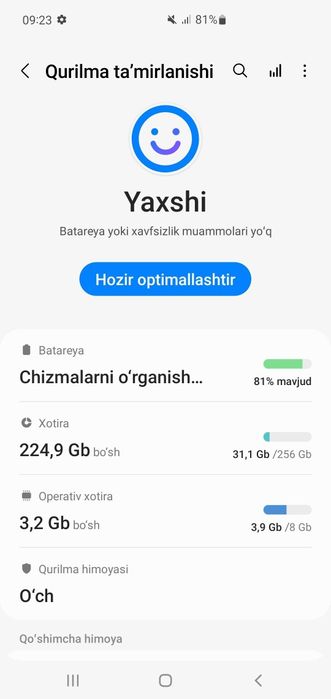 S10 5G  holati tinniq aybi yoq 256 gb pamit