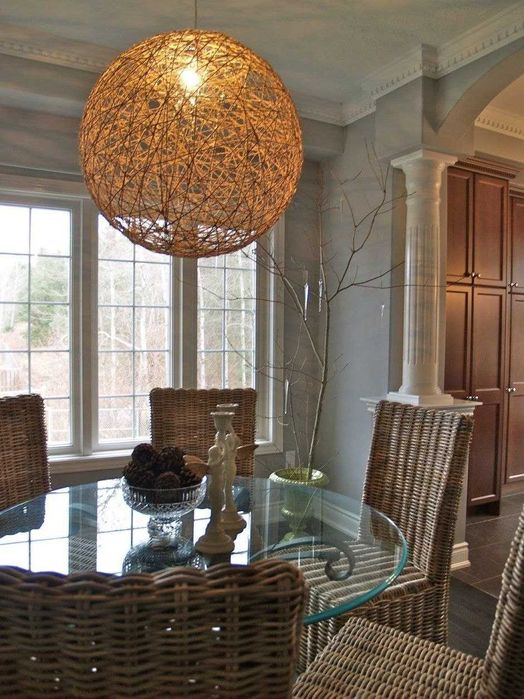 Люстра (светильник) Шар Плетёный, из ротанга