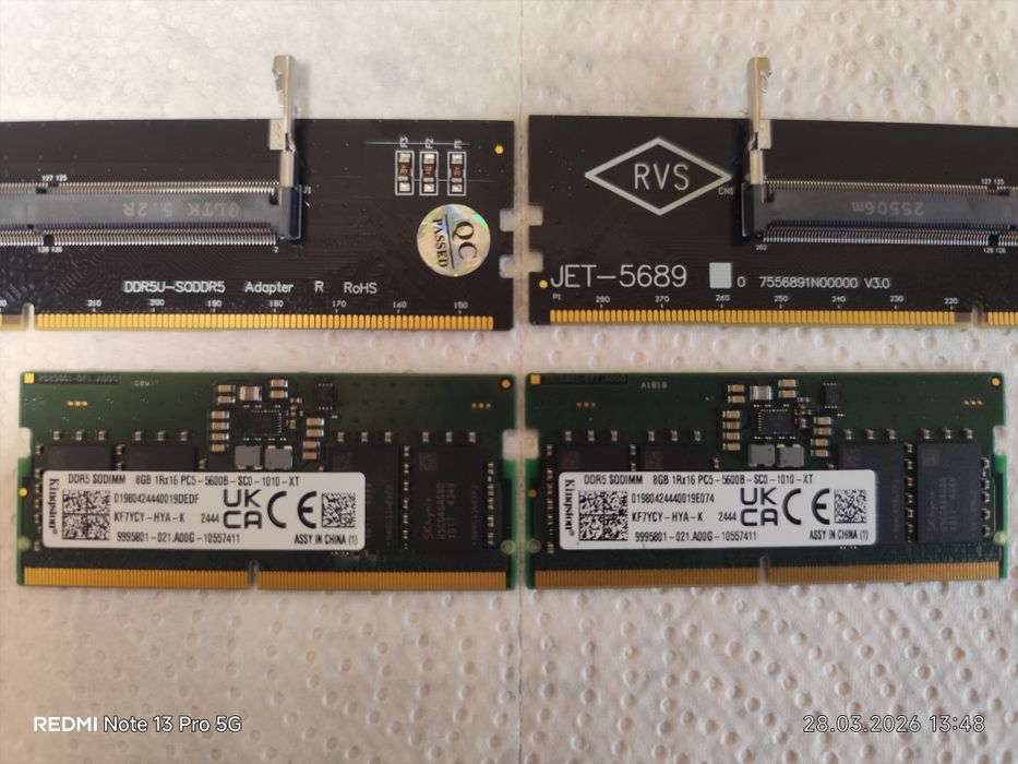 Ram 2 x 8GB DDR5 Kingston 5600Mhz