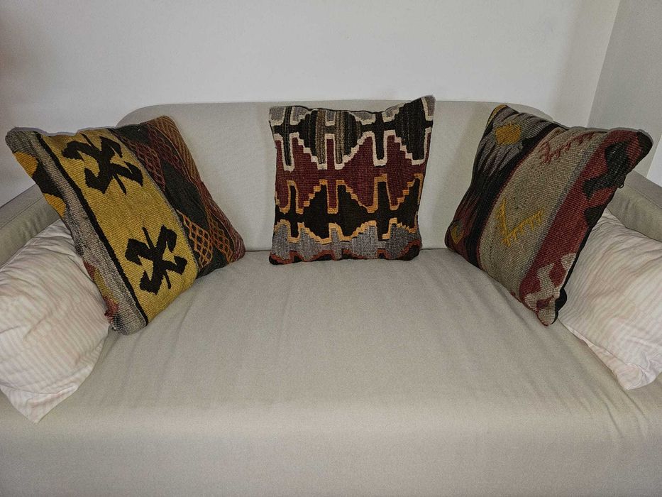 Set 3 perne decorative traditionale killim 40x40 husa detasabila