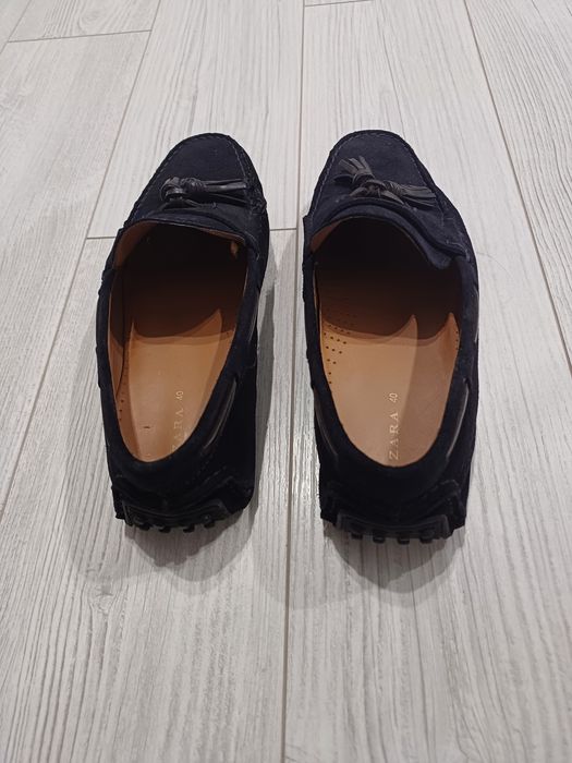 Mocasini Zara bărbați din piele întoarsă