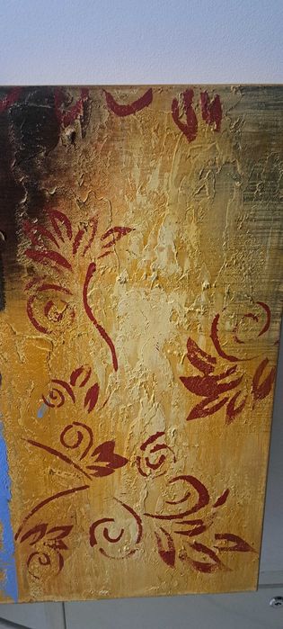 Tablou abstract, linii si detalii floare