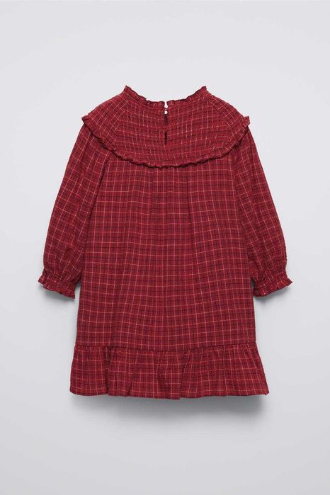 Детска рокля Zara червено каре размер 122