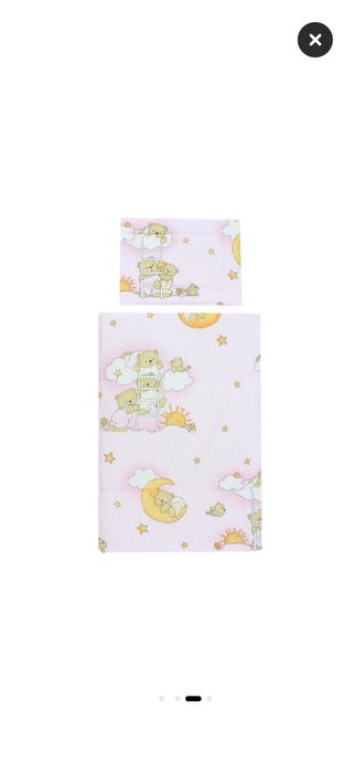 Lenjerie de patut bebe ursulet roz