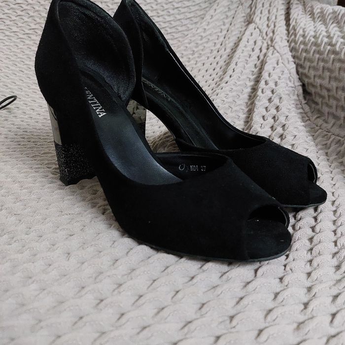 Туфли замшевые чёрные