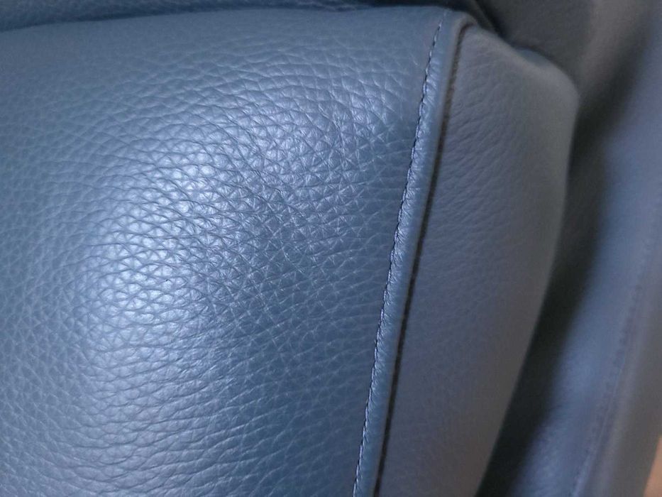 Синьо - зелен кожен диван двойка с ел релакс механизъм La-z-boy