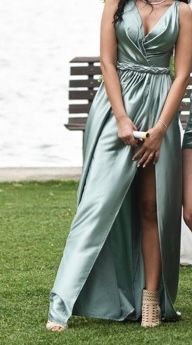 Rochie domnisoara de onoare/seara vernil