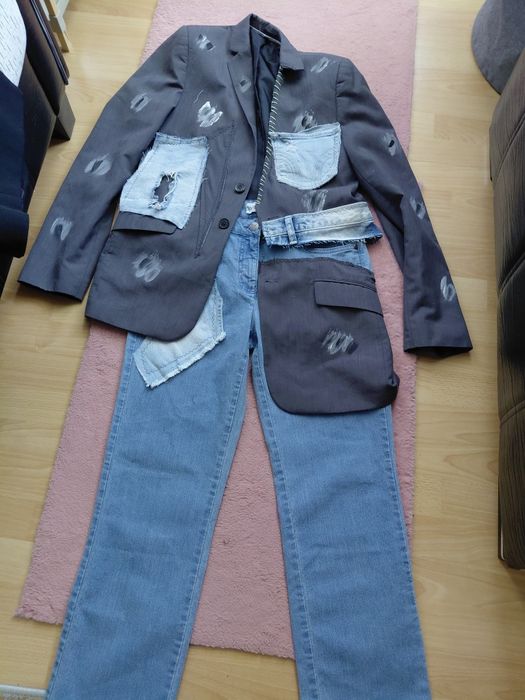 Set unicat transformat din gacheta si jeans