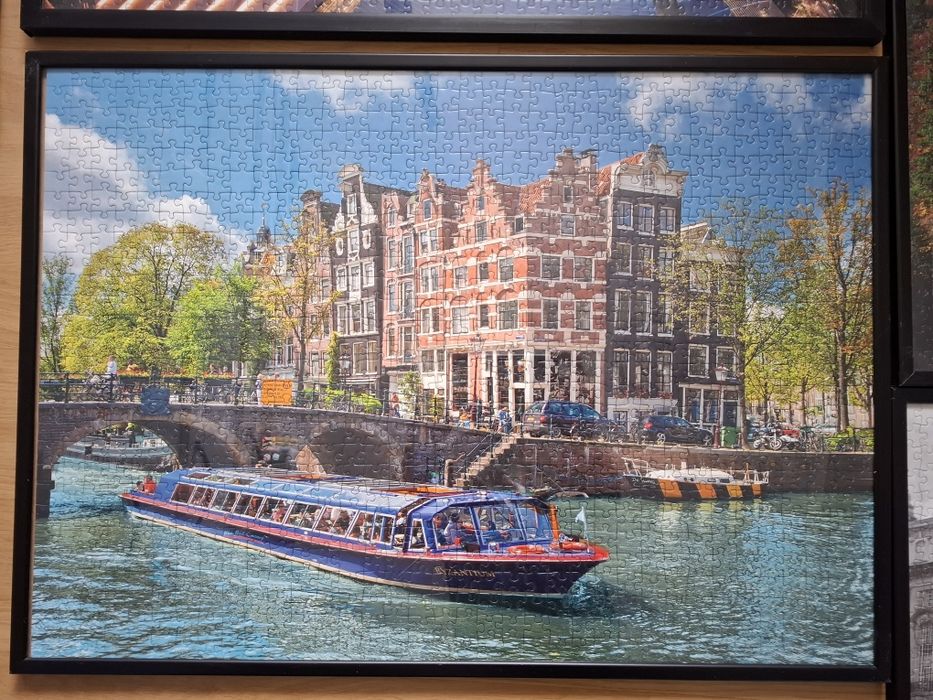 Lot 5 tablouri puzzle cu rama pret pentru toate