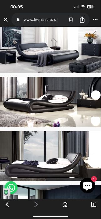 Pat  din piele pentru dormitor