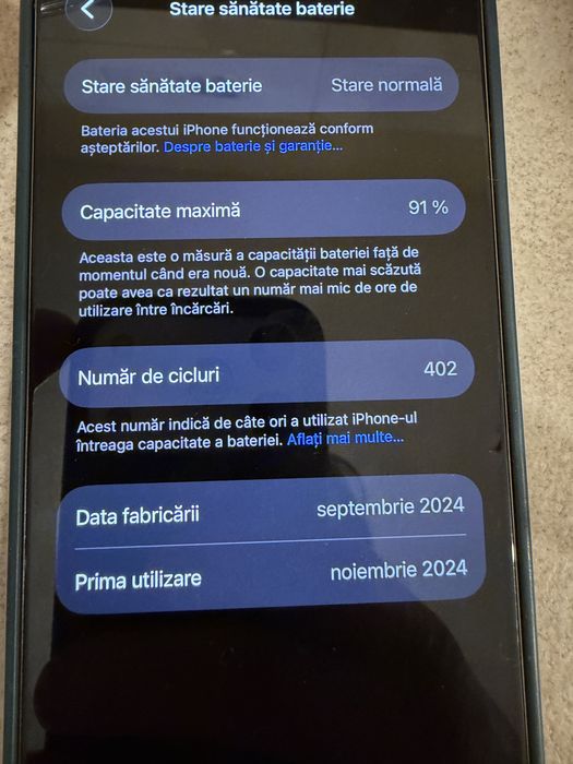Iphone 16 pro Impecabil Garantie 11luni emag