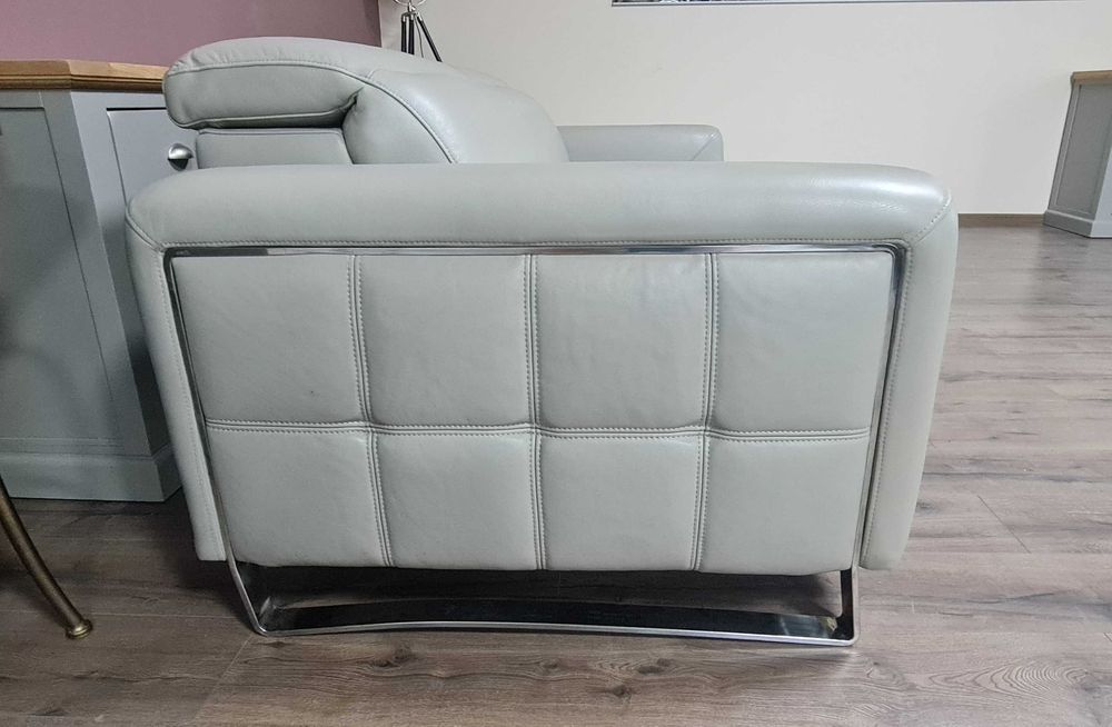 Сив кожен диван тройка "Marvella"