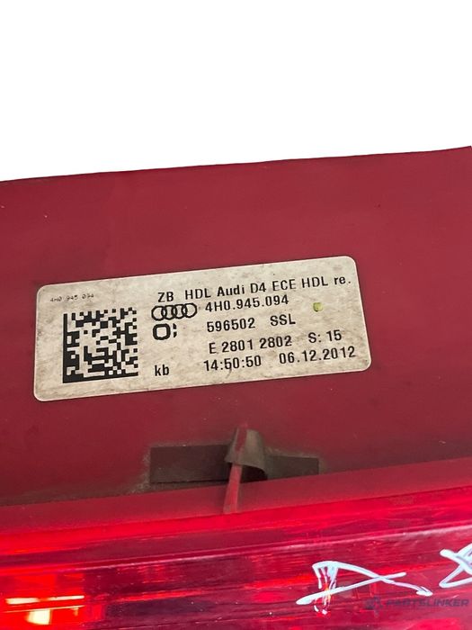 Lampa Spate / Stop Dreapta Spate Audi A8 Iii 4H2, 4H8, 4Hc, 4Hl 2009 -