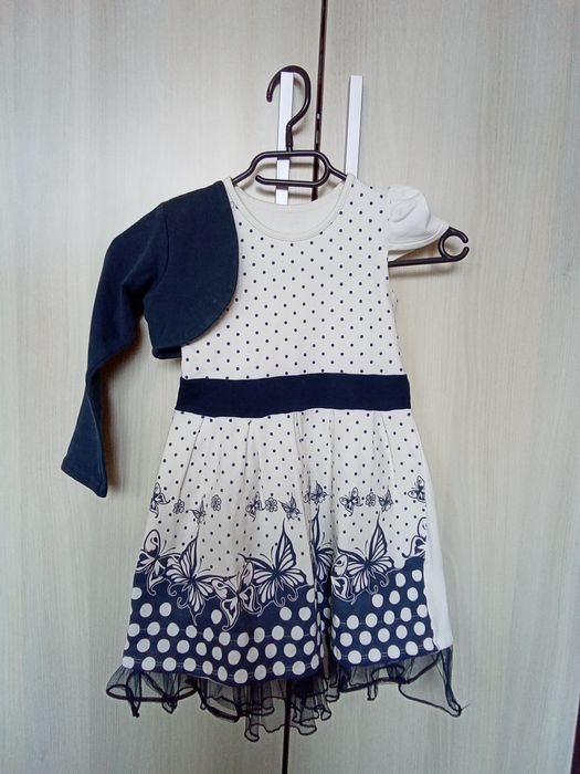 Зимна  детска рокличка със болеро размер 104