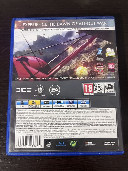 Battlefield 1 - ps 4 disc original