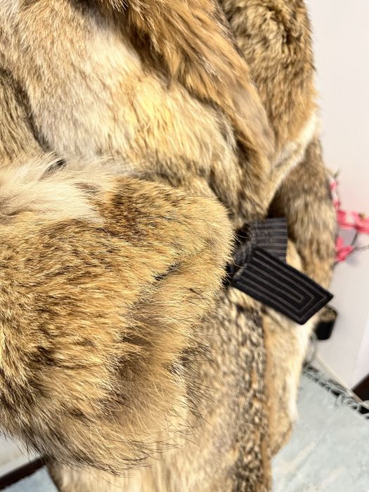 Haina S/M din blana naturala de vulpe cristal