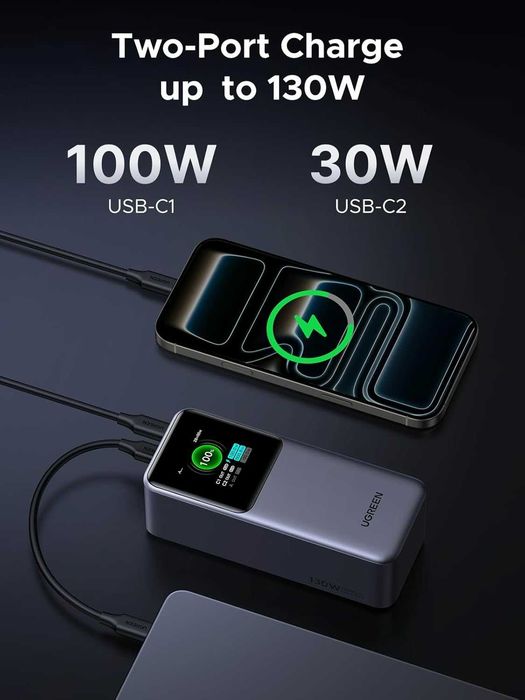 Портативный аккумулятор UGREEN Nexode Power Bank 20000mAh 130W