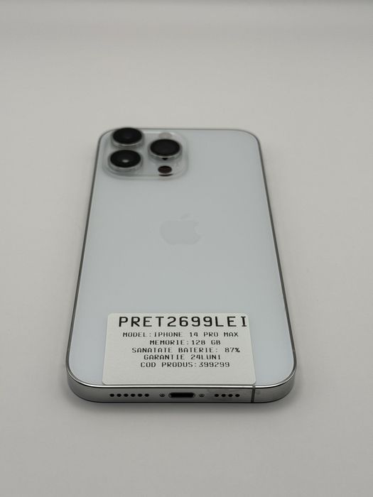 MAGAZIN VINDEM IPHONE: Iphone 14 Pro Max | White | 128 gb |  Garantie  24 luni