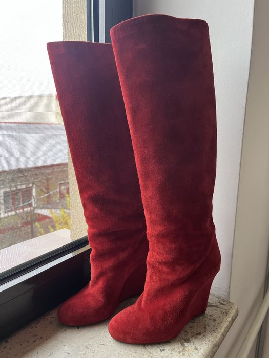 Cisme Christian Louboutin - 36,5 - piele întoarsă, roșu - ca noi