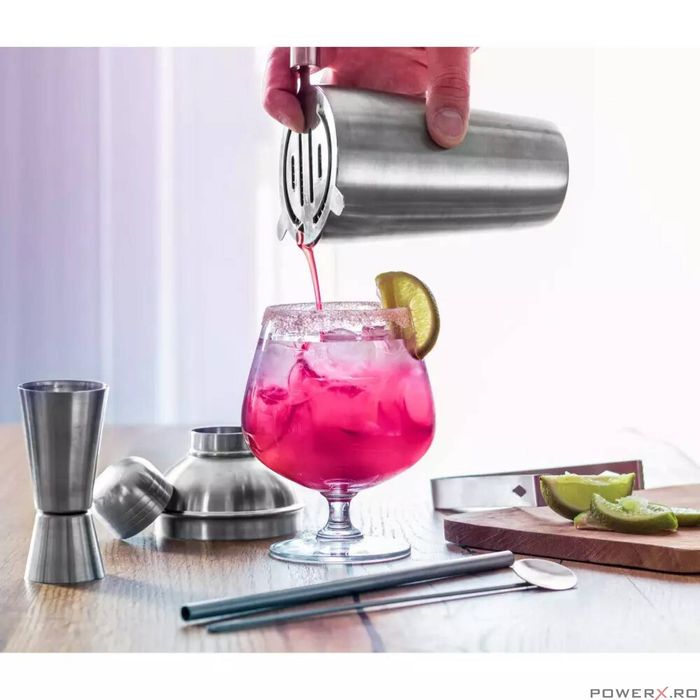 Set shaker pentru bar, 6 elemente, inox, argintiu, Kinghoff