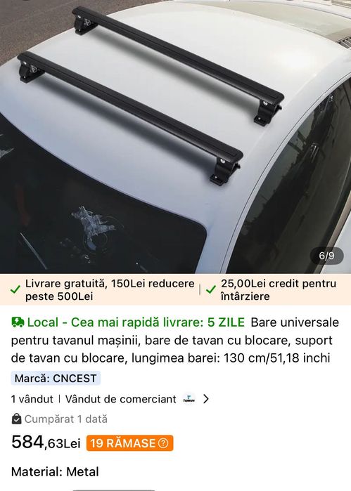 Bare universale pentru tavanul mașinii, bare de tavan cu blocare,