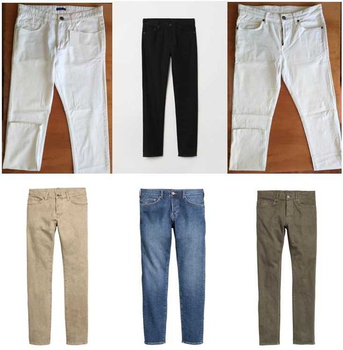6 blugi/jeans slim fit H&M/C&A culori deosebite mar.W32L32, noi etich,