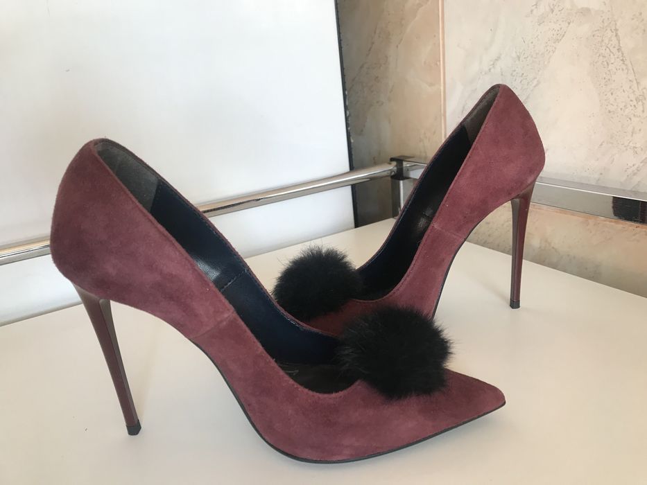Pantofi Zee Lane stiletto de piele intoarsa Bordeaux,nr37