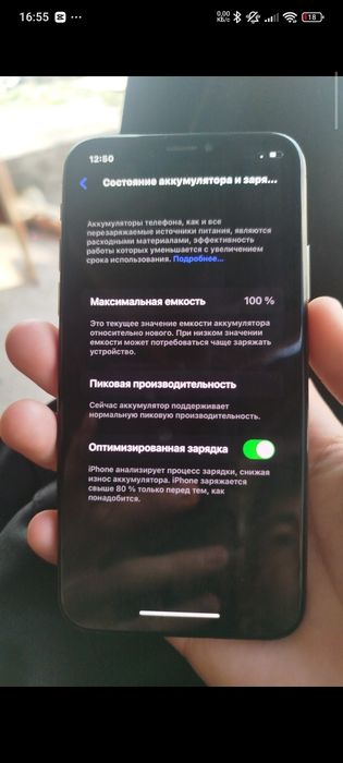 iPhone X battery 100