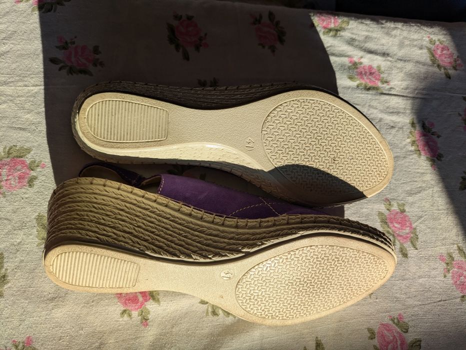 Sandale dama din piele întoarsă mov mărimea 41