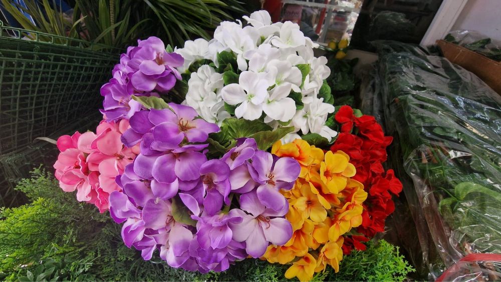 Buchet muscata  artificiala Premium 9 fire cu aspect natural pentru aranjamente florale