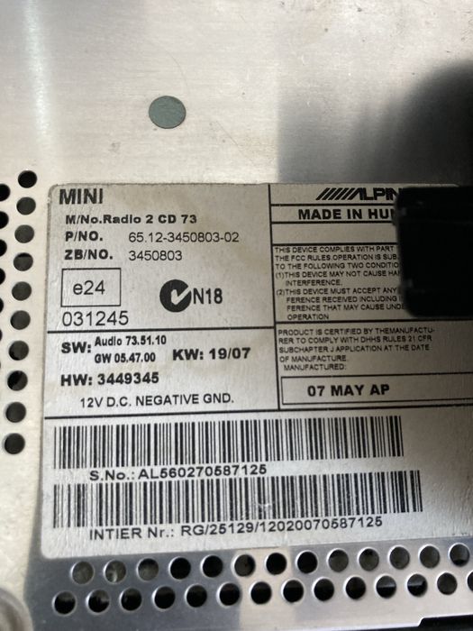 Магнитола на мини купер