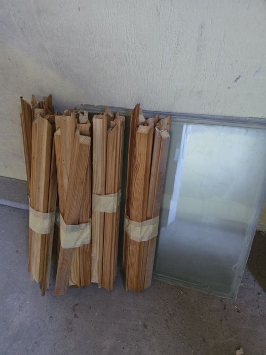 6 Дървени рамки със стакло тип прозореци Дървени прозорци с касите