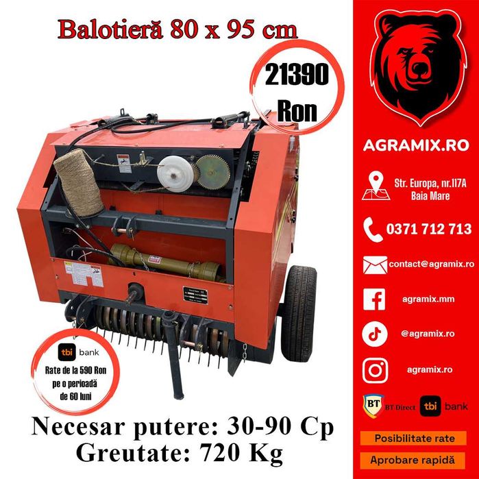 Balotiera noua baloti rotunzi 80x95 cm Agramix