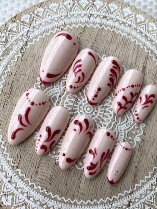 Ръчно рисувани изкуствени нокти press on nails