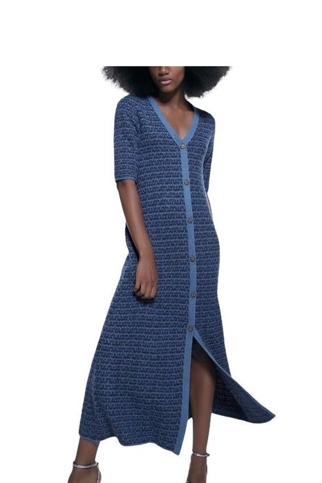 Rochie zara s tweed midi lunga