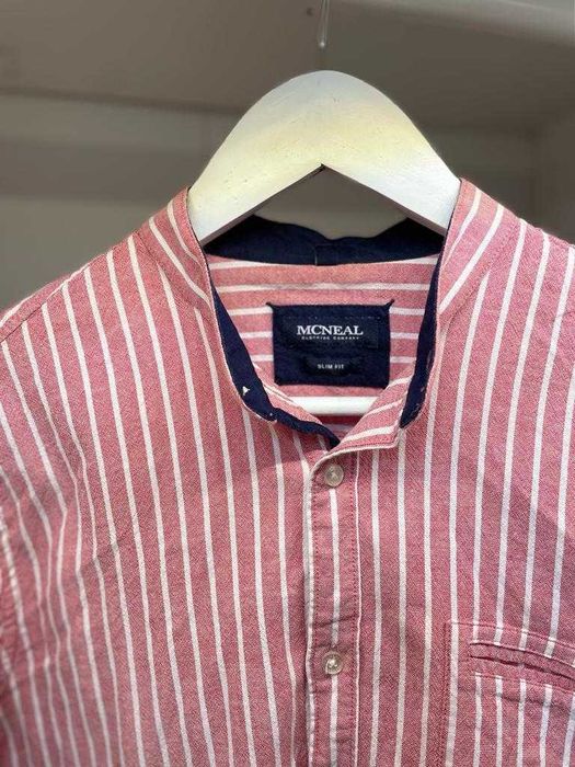 Camasa in dungi McNeal, Marimea M, Roz cu Alb, Slim Fit