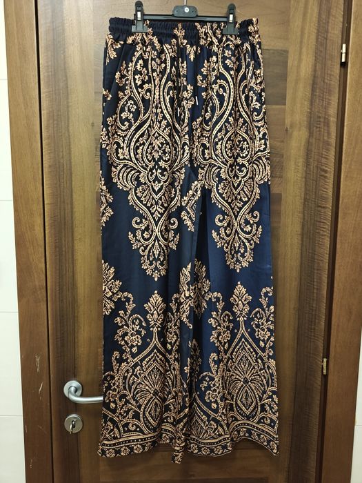 Pantaloni palazzo damă cu imprimeu elegant – Mărimea L