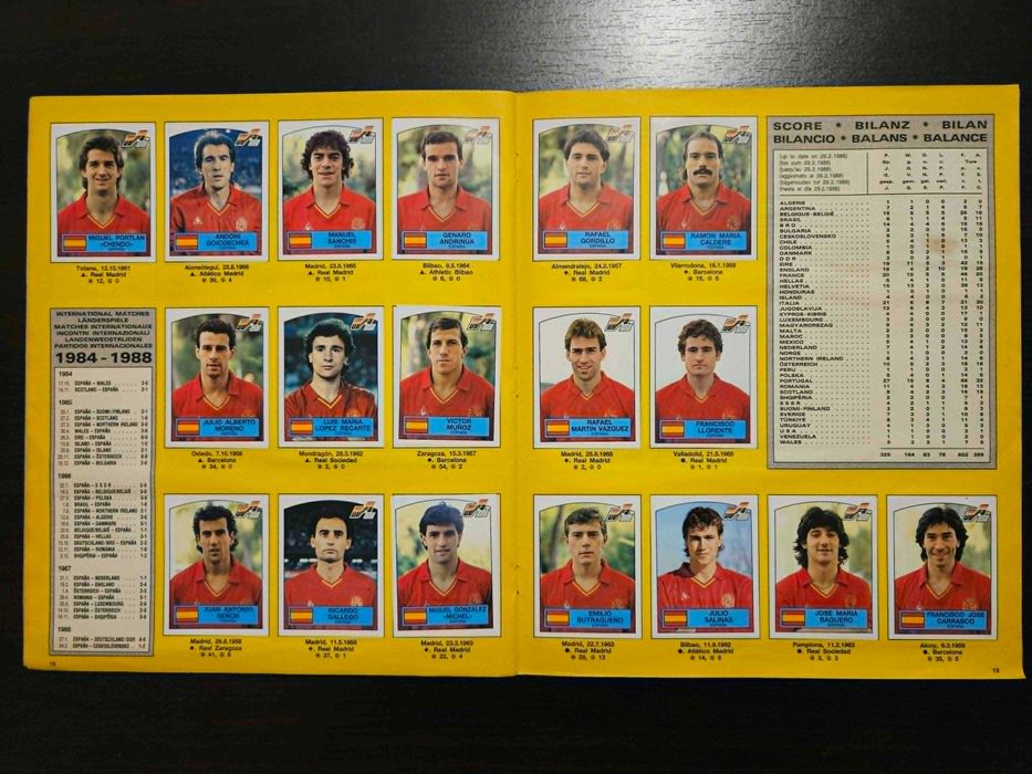 Album Panini Euro 88, complet.