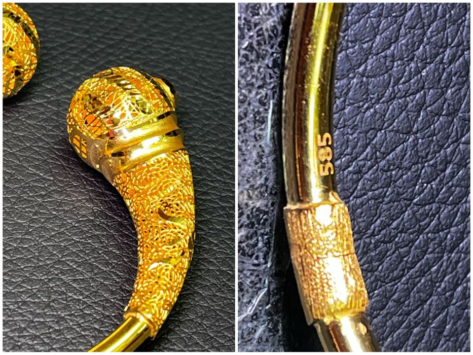 Златна гривна белезник grivna zlaten 14 k 585 gold