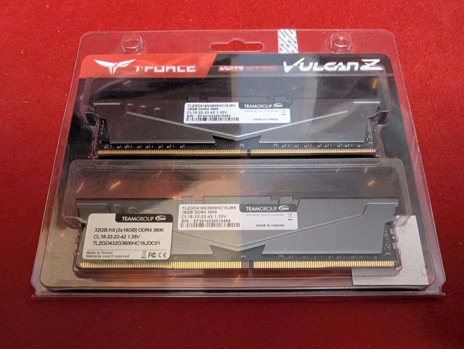 32GB (2x16GB) НОВА DDR4 RAM памет: Team Group Vulcan Z, DDR4-3600 CL18