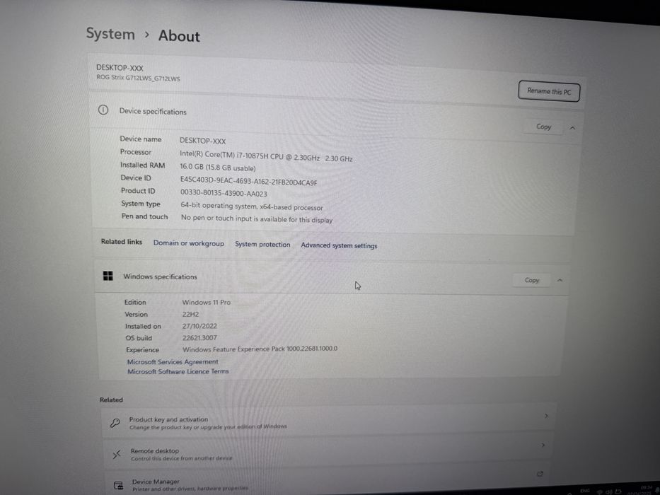 Laptop Gaming Asus ROG STRIX G17 -i7-NVIDIA RTX 2070 Super 8GB